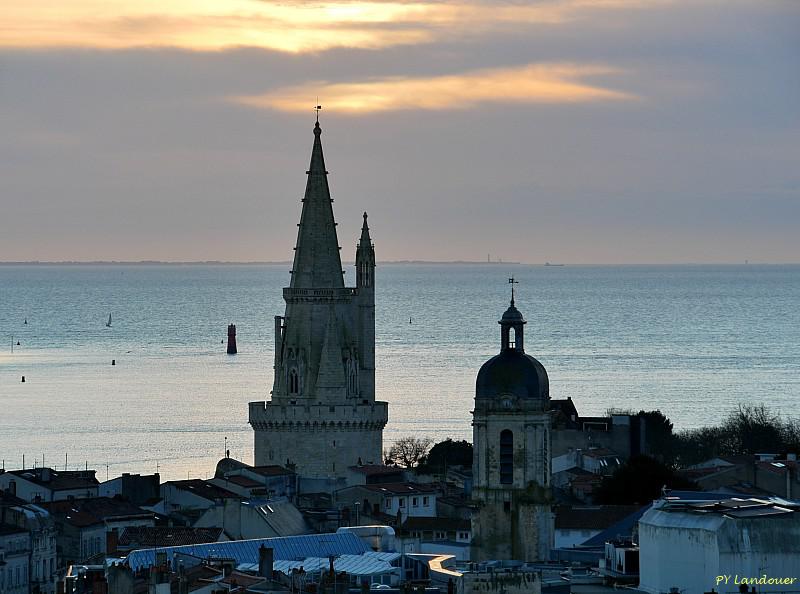 La Rochelle vu d'en haut, Tour Saint-Sauveur, coucher de soleil