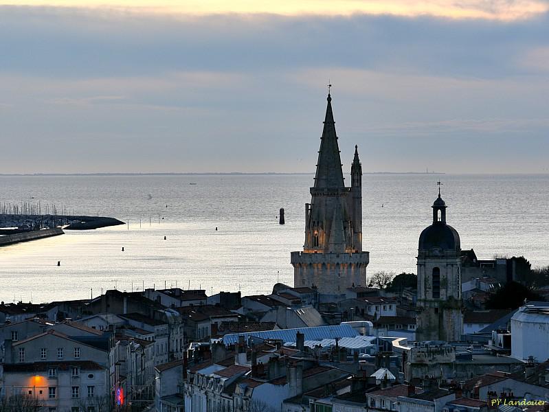 La Rochelle vu d'en haut, Tour Saint-Sauveur, coucher de soleil